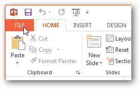 „Office 2013“ failo mygtukas