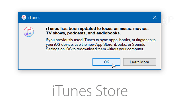 atnaujinta „iTunes“ žinutė