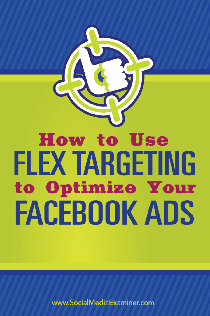 Kaip naudoti „Flex Targeting“, norint optimizuoti „Facebook“ skelbimus: socialinės žiniasklaidos ekspertas