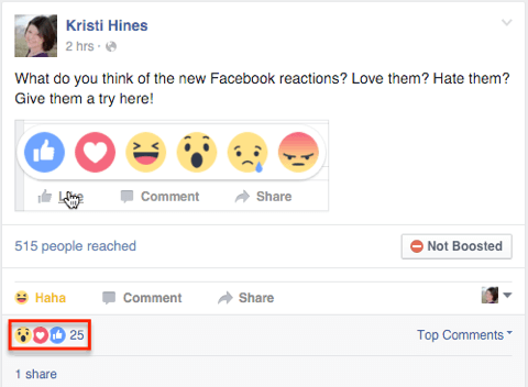 „facebook“ reakcijos įraše