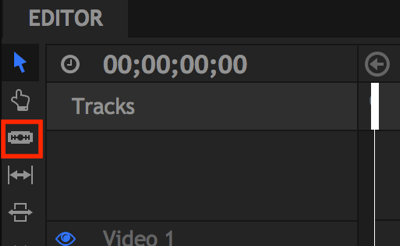„Slice“ įrankis leidžia redaguoti vaizdo įrašo pauzes.