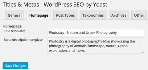 „WordPress“ SEO pagrindinio puslapio pavadinimas ir meta