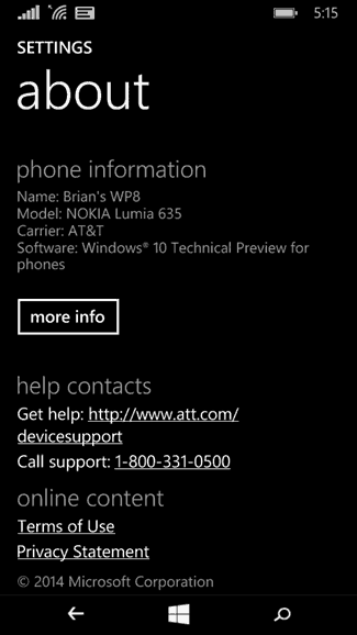 „Windows 10“ telefonų techninė peržiūra