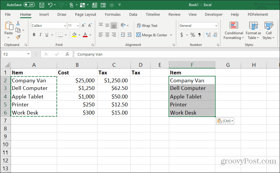 įklijuoti stulpelių plotį "Excel"