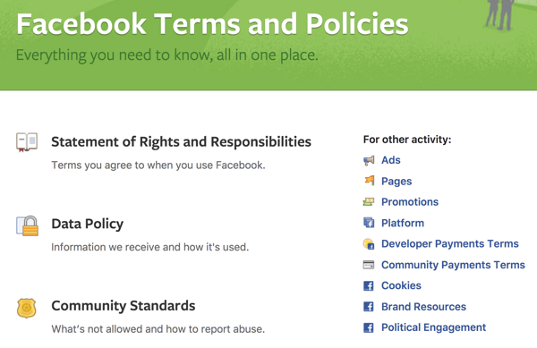 „Facebook“ pateikia visas sąlygas, kurias turite žinoti.