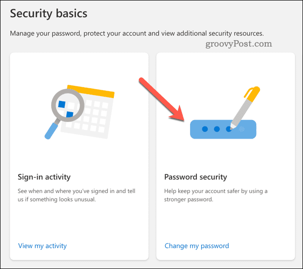Pakeiskite slaptažodžio apsaugą „Microsoft“ paskyroje