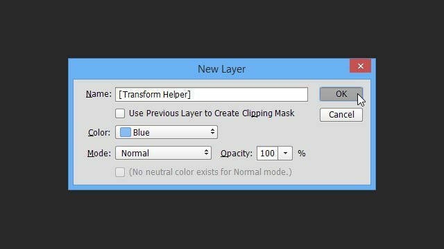 „Cheat Photoshop“ teksto sluoksnio transformacijos apgauti naujo sluoksnio dialogo lango pavadinimo spalvų režimo transformavimo pagalbininko sluoksnį sukurkite apgauti