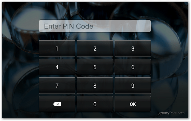 „Kindle Fire HD Lock Screen“ įveskite PIN kodą