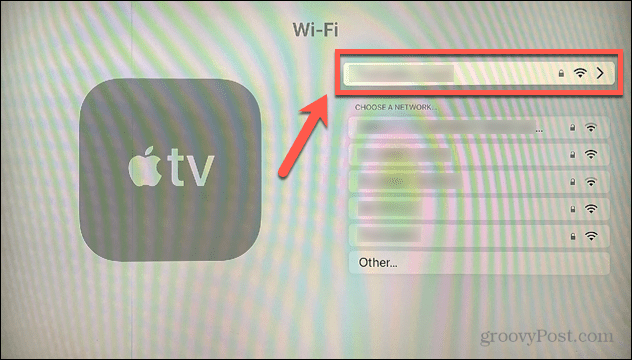 Apple TV wifi ryšys