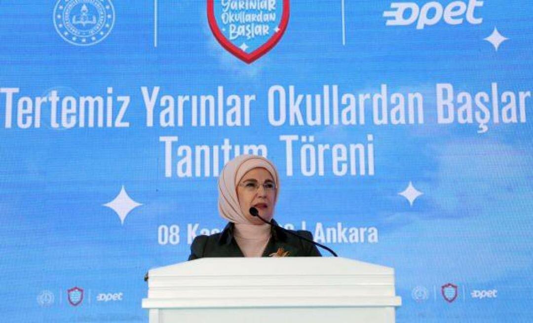Emine Erdoğan dalyvavo reklaminėje programoje „Nekaltas rytojus prasideda nuo mokyklų“!