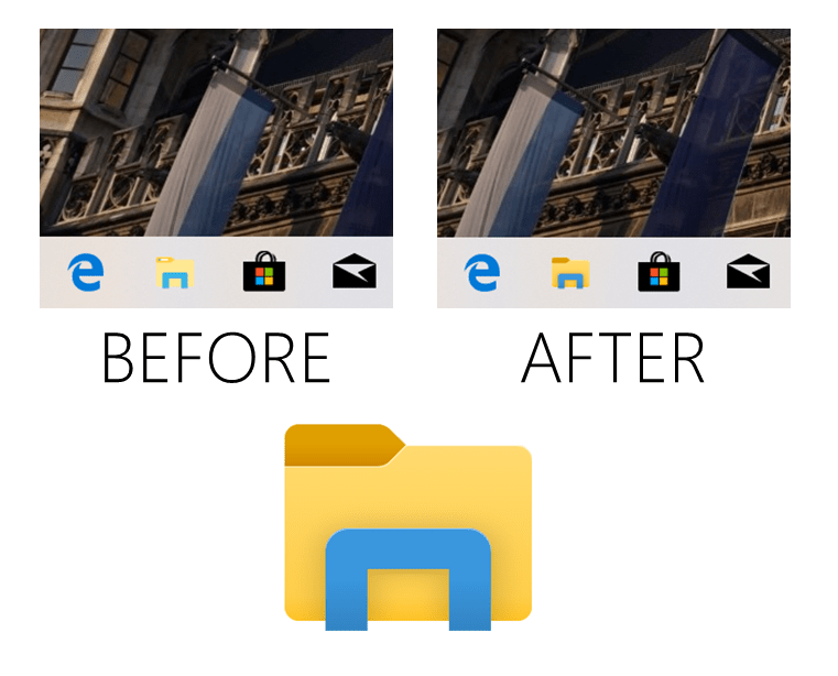 Nauja „File Explorer“ piktograma „Windows 10 19H1“