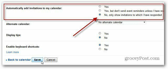 Išjungti „Google+“ kalendoriaus įvykių kvietimų pranešimus
