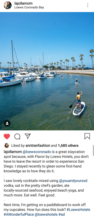 Kaip parašyti patrauklius „Instagram“ antraštes, idealus antraščių ilgio įrašo pavyzdys su keliomis lajollamom pastraipomis