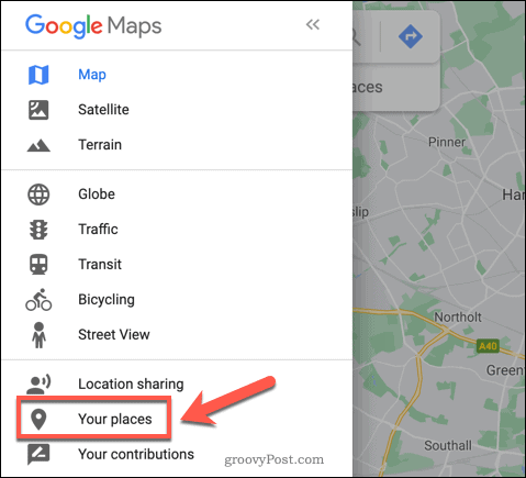 „Google Maps“ jūsų vietų parinktis