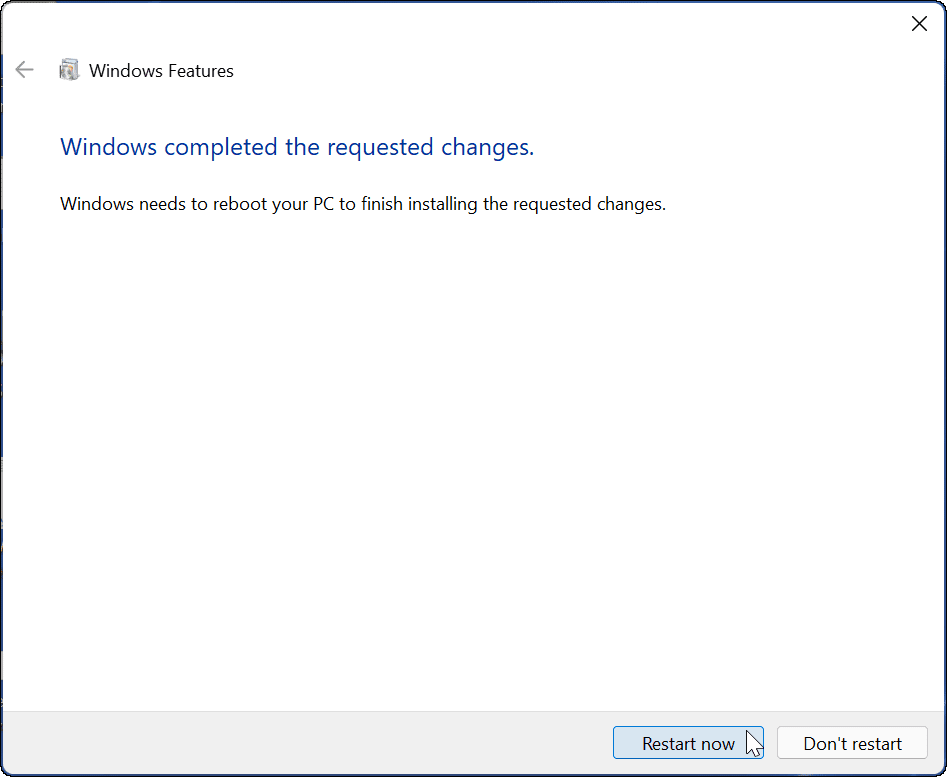 iš naujo paleiskite „Windows Sandbox“ sąranką sistemoje „Windows 11“.