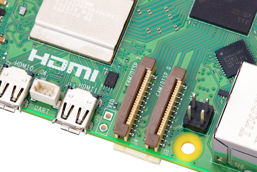 Raspberry Pi 5 Mini-HDMI prievadai