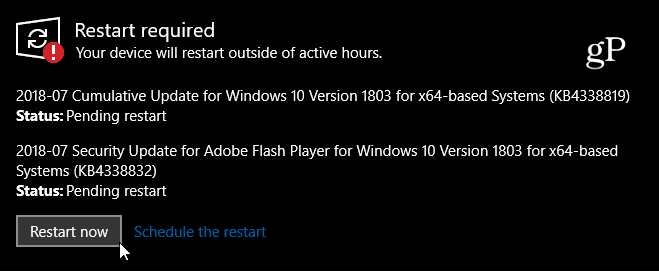 „Windows 10 1803 KB4338819“
