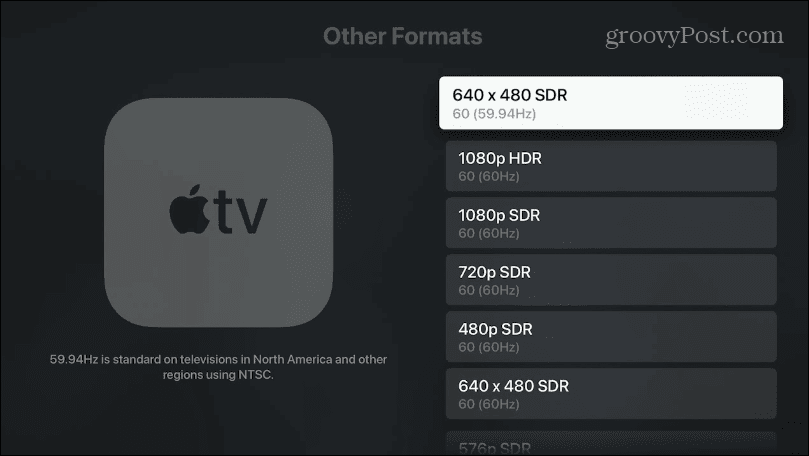 Pakeiskite Apple TV ekrano skiriamąją gebą