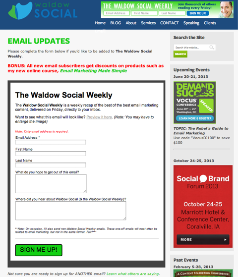 Waldow socialinių el. pašto atnaujinimai
