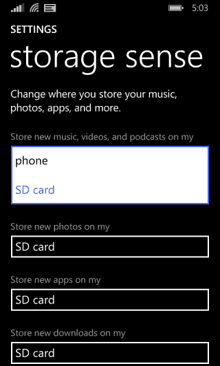 Nustatykite elementus į SD kortelę