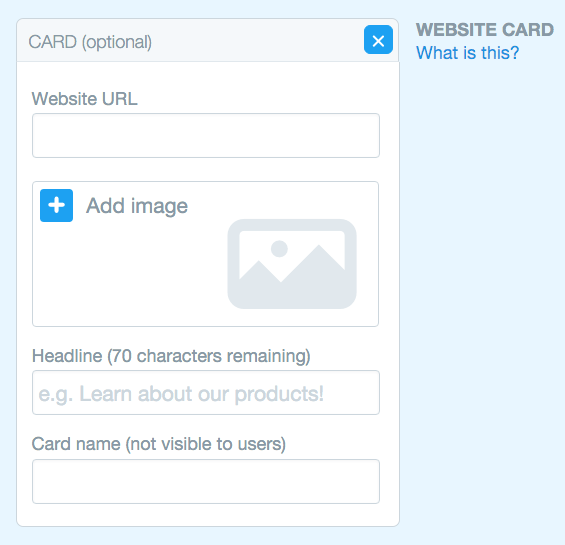 „twitter“ svetainėje spustelėkite svetainės kortelės šabloną