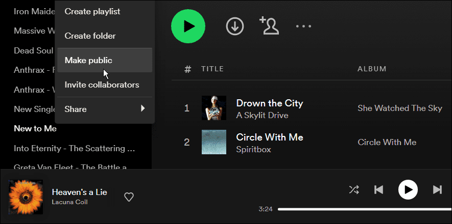 Padarykite grojaraštį privačiu „Spotify“.