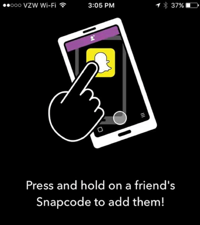 „snapchat“ pridėti pridėjus kodą