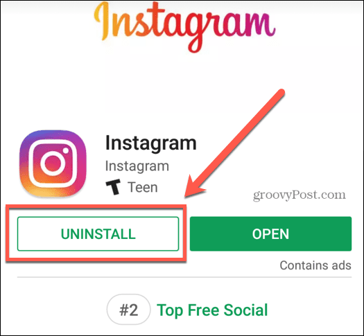 instagram pašalinimas