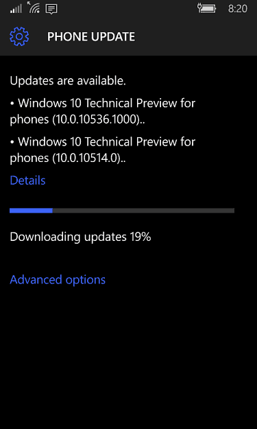 „Windows 10“ telefono naujiniai