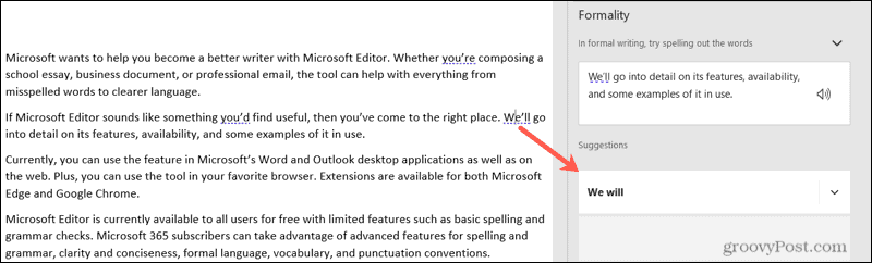 „Microsoft“ redaktoriaus pasiūlymas