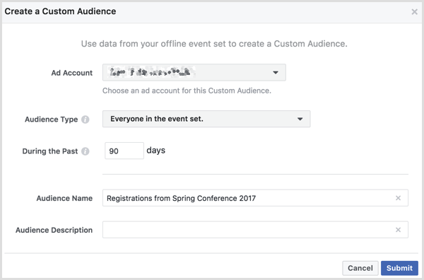 „Facebook“ sukurkite pasirinktinę auditoriją iš renginio neprisijungę