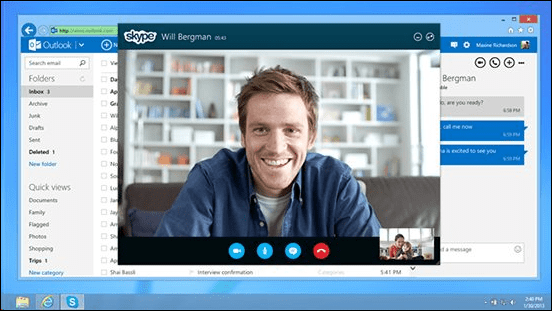 „Skype“ dabar galima per „Outlook.com“ el. Paštą