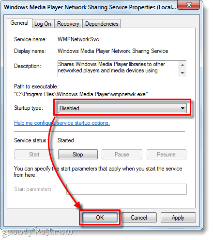 „Windows Media Player“ paleisties tipas neleidžiamas