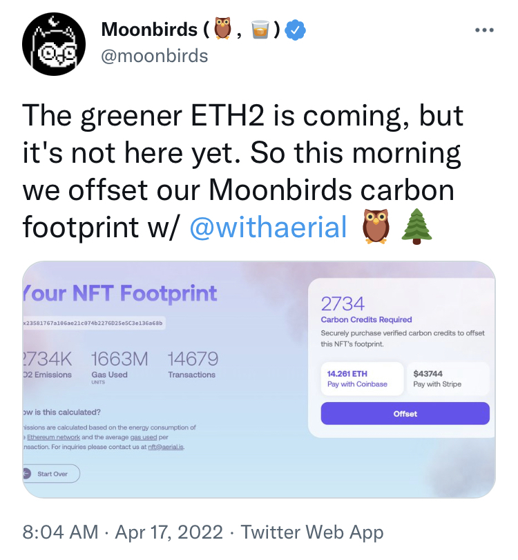 nft-naujokų įtraukimas į-jūsų-projektą-dažnas klaidingas supratimas-teisėtas-susirūpinimas-kenkia aplinkai-moonbirds-example-3