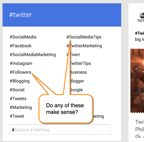 „Google +“ hashtag paieška