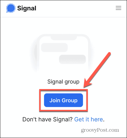 signalas prisijungti prie grupės
