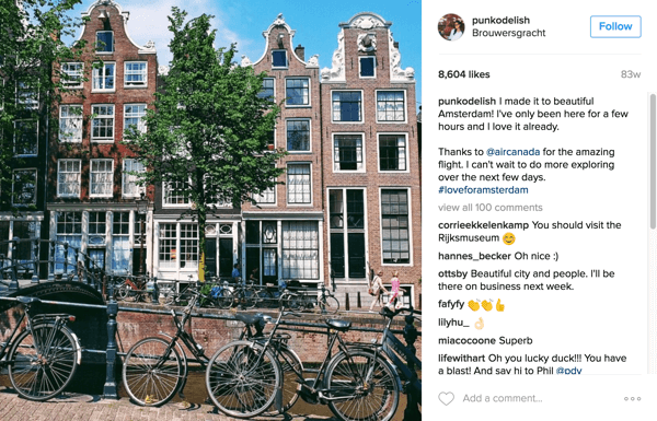 „Air Canada“ bendradarbiavo su „Instagram“ įtakotojais, kad reklamuotų naujus maršrutus į Amsterdamą, Meksiką ir Dubajų.