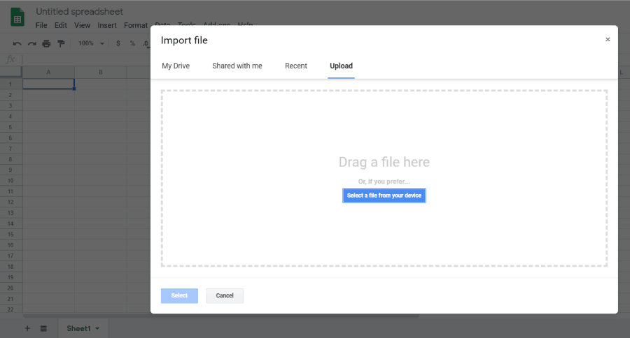 importuoti „Excel“ darbalapį į lapus