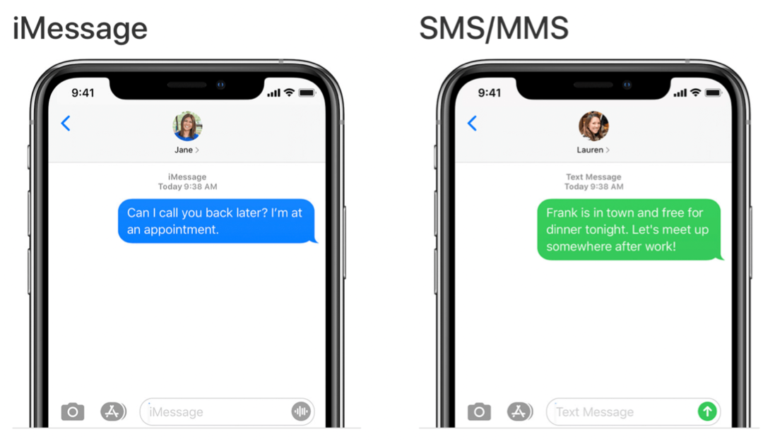 Pranešimai „MacOS Big Sur iMessage vs SMS“