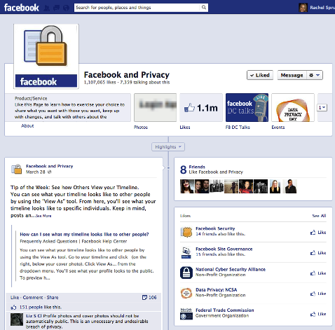 facebook ir privatumo puslapis