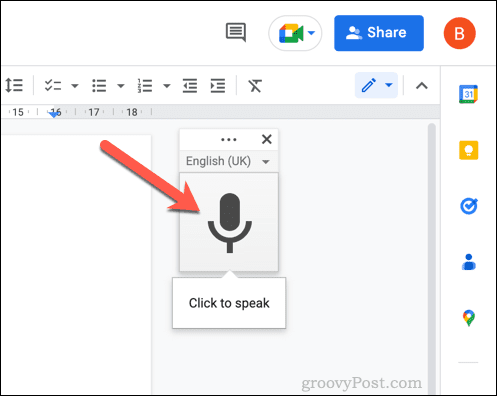 Įgalinkite rašymą balsu „Google“ dokumentuose