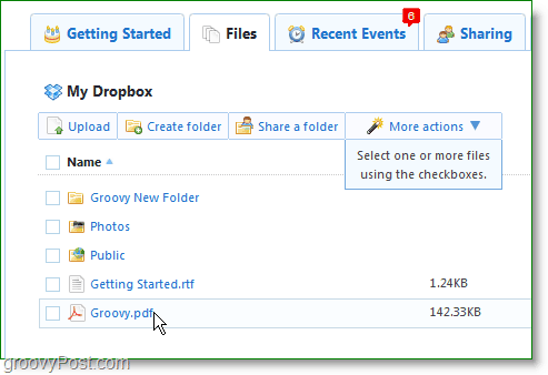 „Dropbox“ ekrano kopija - tvarkykite „dropbox“ sąskaitą prisijungę
