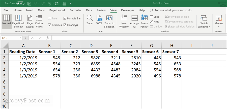 „Excel“ skaičiuoklės pavyzdys