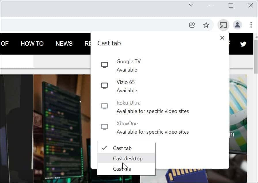 Perduokite „Windows 11“ į „Chromecast“.