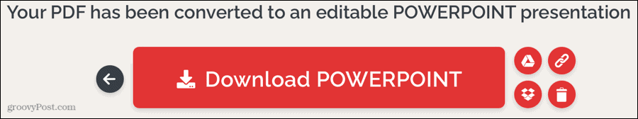 „iLovePDF“ konvertuotas PDF į „PowerPoint“