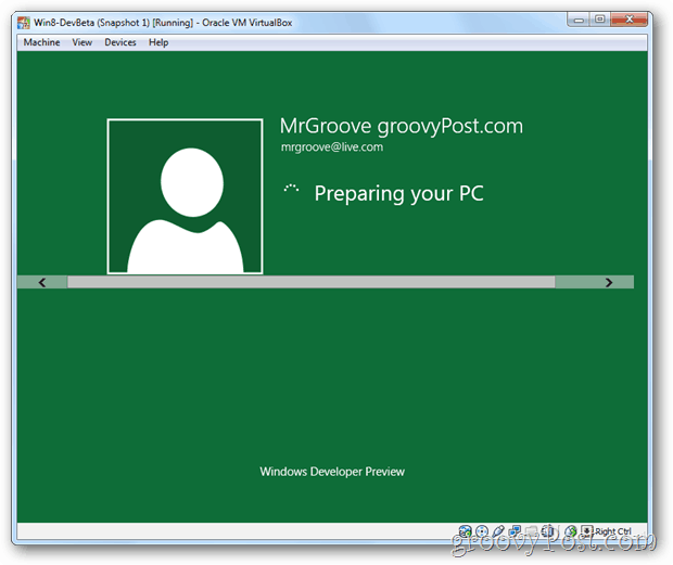 „VirtualBox Windows 8“ sąrankos paruošimas darbalaukiui