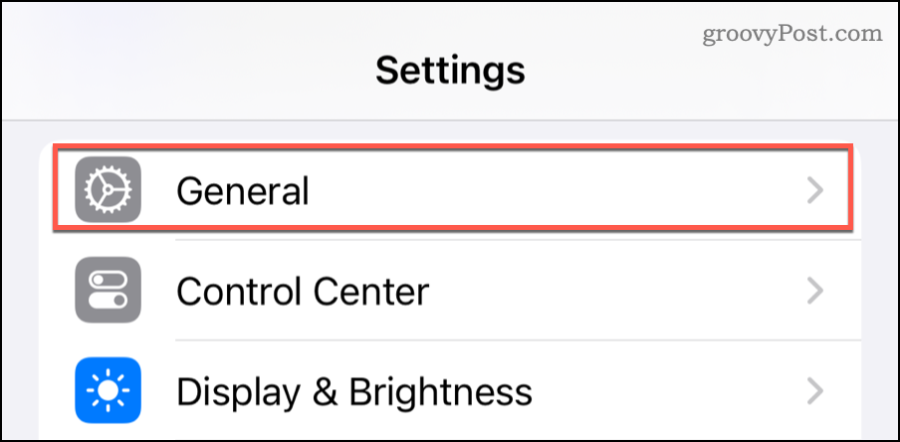 Nustatymai - Bendrieji, kad išjungtumėte NameDrop iPhone