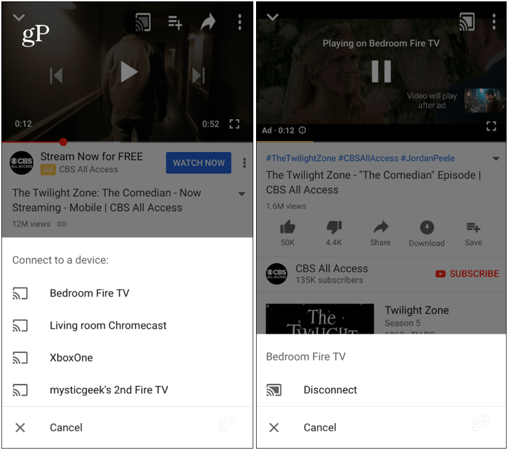 Perduokite „YouTube iPhone“ į „Fire TV“