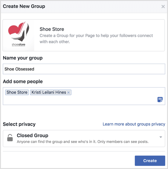 „Facebook“ sukurta grupė su puslapiu