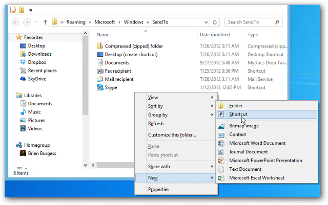 Pridėkite greitąją paleidimo funkciją „Siųsti į kontekstinį meniu“ sistemoje „Windows 7“